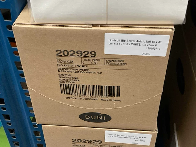 Duni bio d-soft white doos á 6x60 stuks servetten (4x) - afbeelding 2 van  2