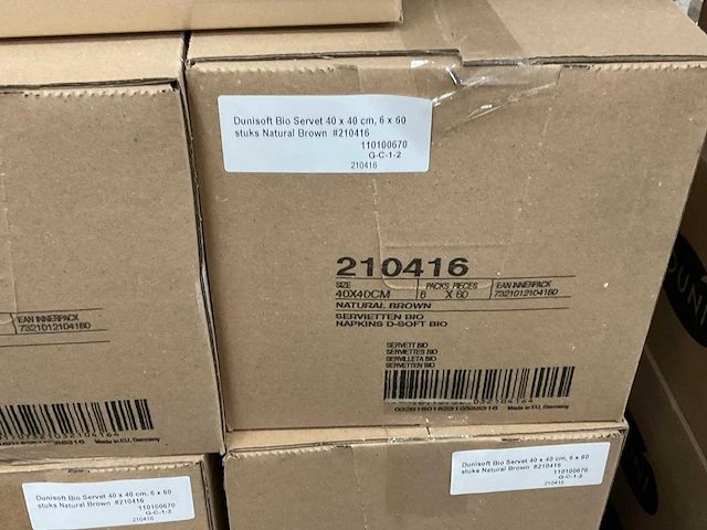 Duni bio dunisoft naturel brown doos á 6x60 stuks servetten (7x) - afbeelding 1 van  3