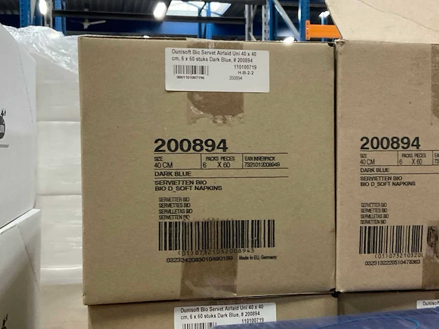 Duni dark blue doos á 6x60 stuks servetten (4x) - afbeelding 3 van  3