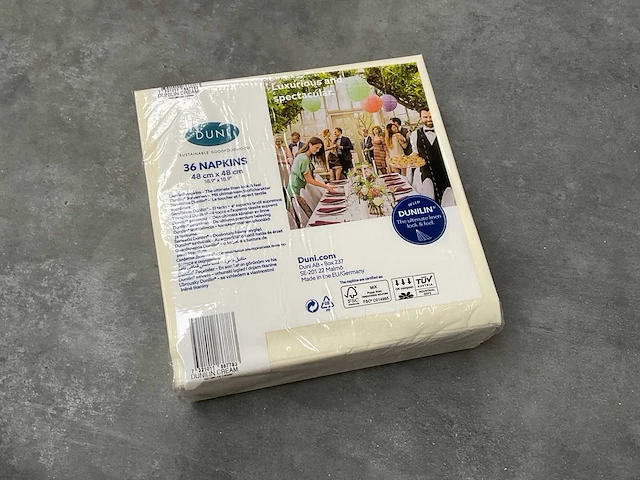 Duni dunilin cream doos á 6x36 stuks servetten (6x) - afbeelding 1 van  3