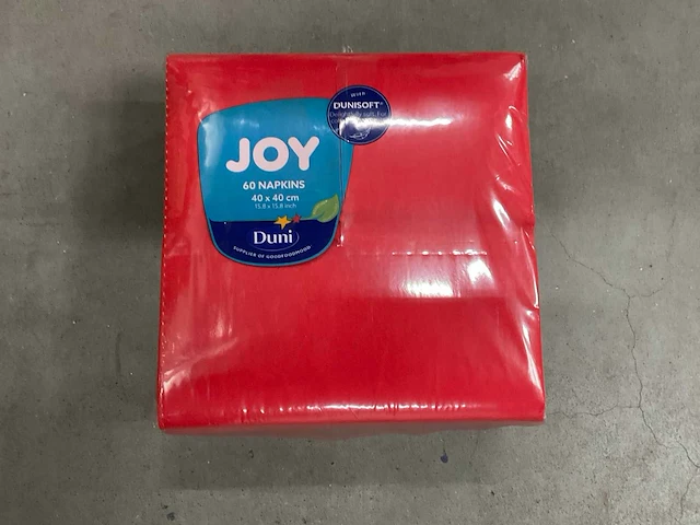 Duni dunisoft red doos á 12x60 stuks servetten (2x) - afbeelding 1 van  3