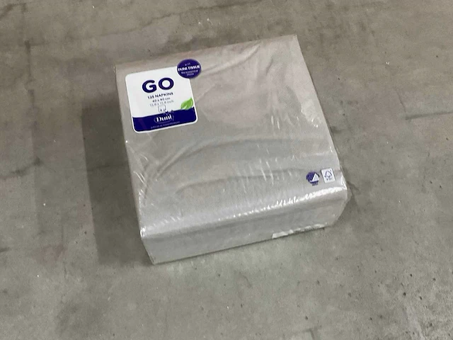 Duni granite grey doos á 10x125 stuks servetten (2x) - afbeelding 1 van  2