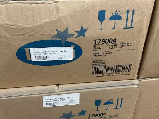 Duni kiwi doos á 10x125 stuks servetten (2x) - afbeelding 3 van  3
