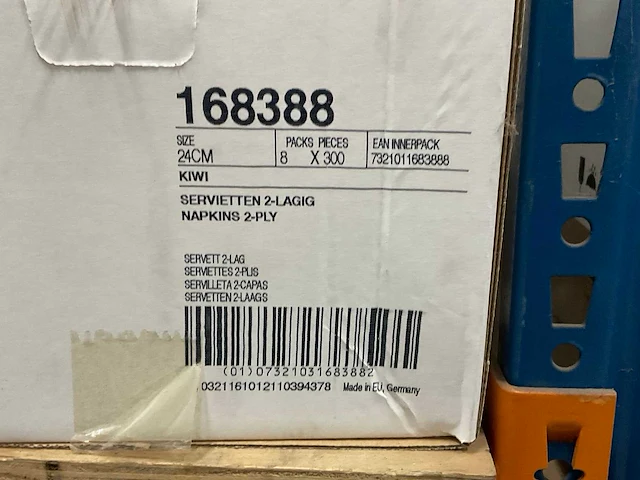 Duni kiwi doos á 8x300 stuks servetten (2x) - afbeelding 2 van  3