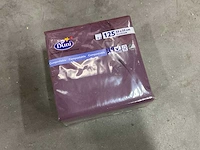 Duni paars doos á 16x125 stuks servetten (6x)