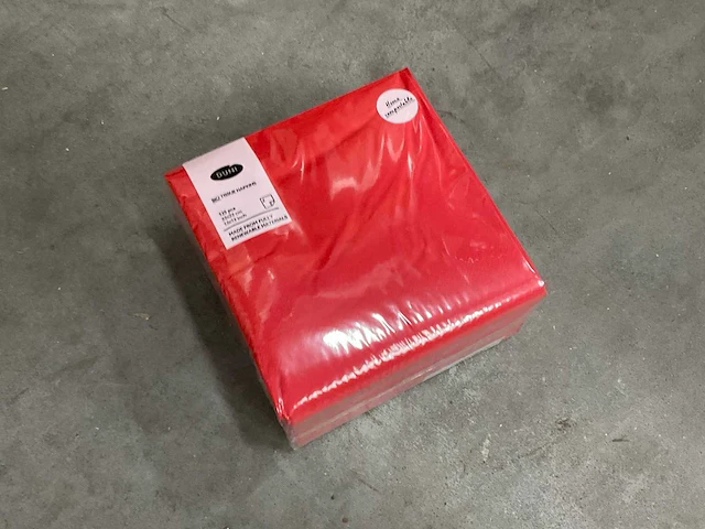 Duni rood doos á 16x125 stuks servetten - afbeelding 1 van  2