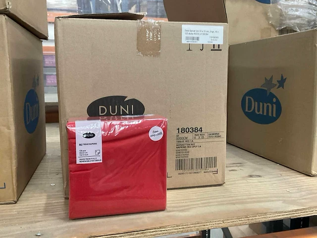 Duni rood doos á 16x125 stuks servetten - afbeelding 2 van  2