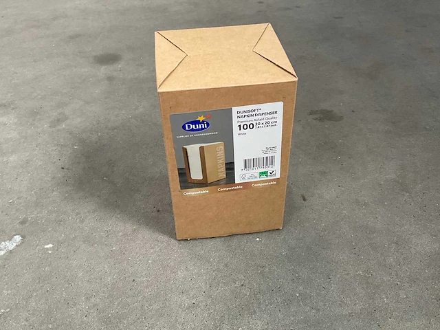 Duni white doos á 12x100 stuks servettendispenser (2x) - afbeelding 1 van  2