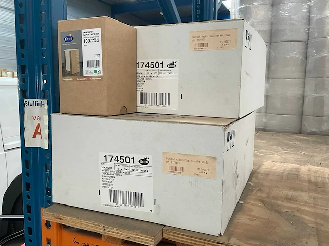 Duni white doos á 12x100 stuks servettendispenser (2x) - afbeelding 2 van  2
