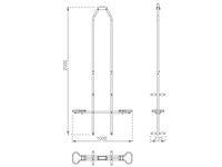 Duo schommel voor rondhout - 100x23,5x200 cm - afbeelding 3 van  3