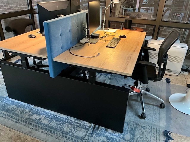 Duo zit/sta bureau 160x170cm - elektrisch verstelbaar v.v. geheugen en akoestisch paneel - afbeelding 3 van  5