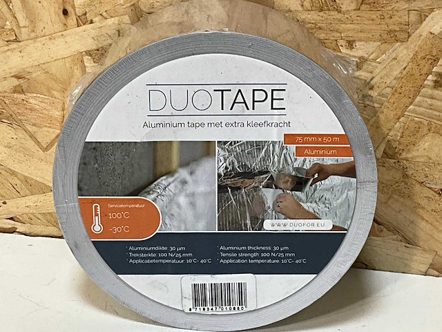Duotape duofoil aluminium tape 75mm (6x) - afbeelding 1 van  2