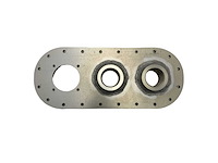 Durable marine black water tank through-plate with dual 1-1/4 inch fittings and corrosion-resistant metal - afbeelding 1 van  3