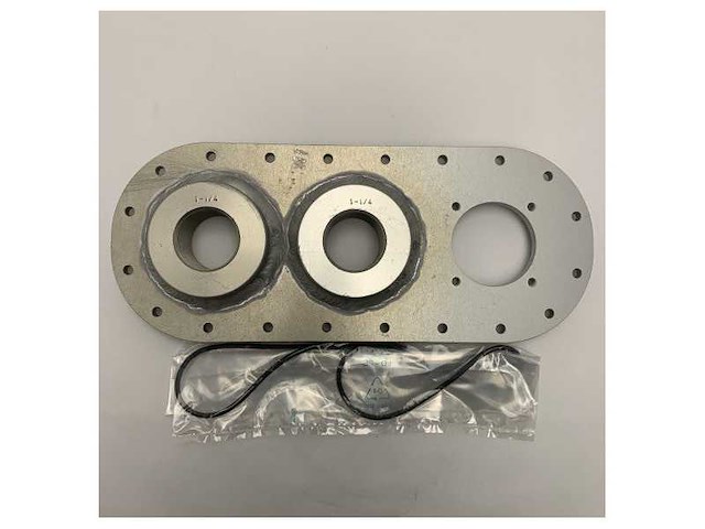 Durable marine black water tank through-plate with dual 1-1/4 inch fittings and corrosion-resistant metal - afbeelding 2 van  2