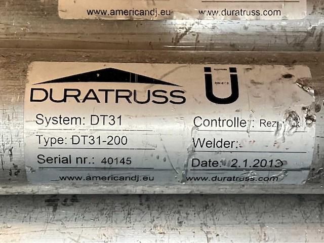 Duratruss dt 31/2 200 aluminium truss buizen (4x) - afbeelding 4 van  4