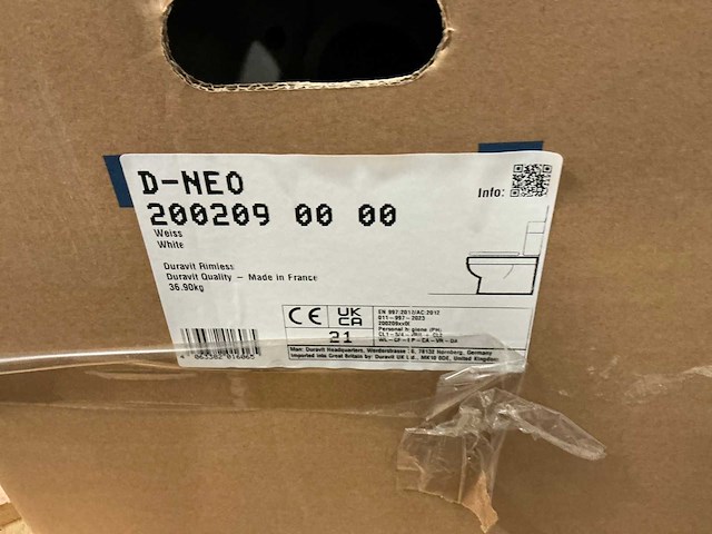 Duravit d-neo closetpot zonder reservoir en bril - afbeelding 7 van  8