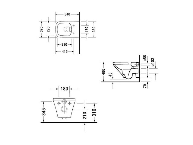 Duravit durastyle 2538090000 wandcloset (2x) - afbeelding 2 van  4