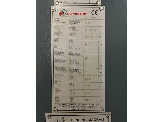 Durma - 2008 - e30160 - cnc-kantbank - afbeelding 3 van  25