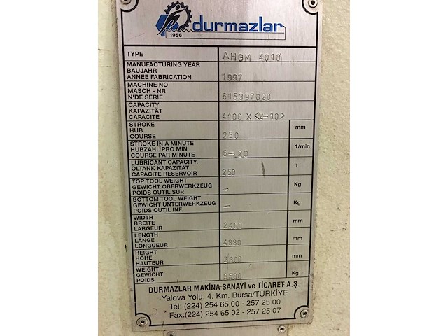 Durmazlar - ahgm 4010 - guillotineschaar - afbeelding 4 van  6