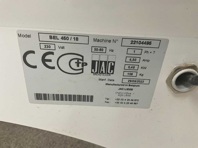 Duro bel 450/18 broodsnijmachine - afbeelding 7 van  7
