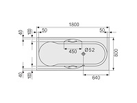 Duscholux ancona vario 242 180x80cm inbouwbad - afbeelding 2 van  4