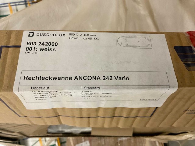 Duscholux ancona vario 242 180x80cm inbouwbad - afbeelding 3 van  4