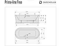 Duscholux prime-line free 2591 200x90cm vrijstaand bad - afbeelding 2 van  5