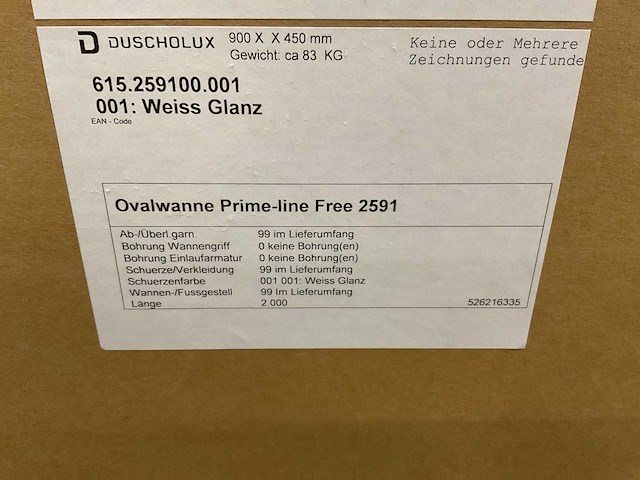 Duscholux prime-line free 2591 200x90cm vrijstaand bad - afbeelding 4 van  5