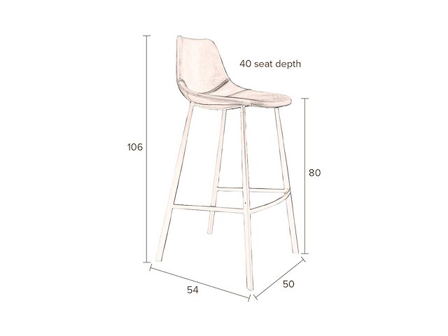 Dutchbone franky barkruk (2x) - afbeelding 5 van  8
