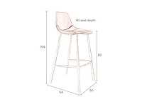 Dutchbone franky barkruk (2x) - afbeelding 5 van  8
