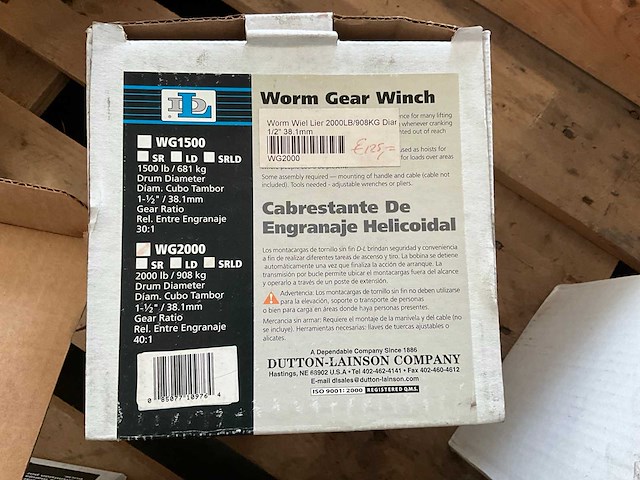 Dutton-lainson wg2000 wormwiel lier (4x) - afbeelding 4 van  4