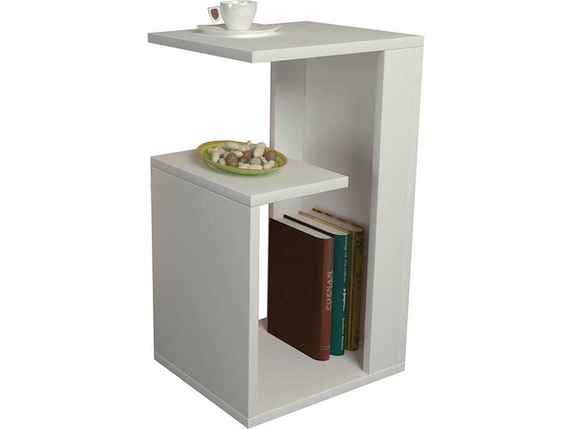Duurzaam melamine stijlvol wit bijzettafel - afbeelding 1 van  5