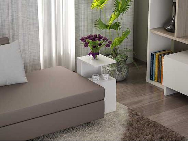 Duurzaam melamine stijlvol wit bijzettafel - afbeelding 3 van  5