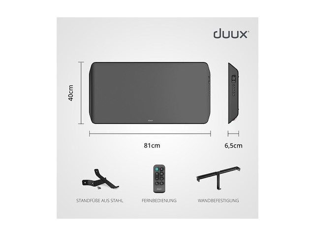 Duux edge 2000w smart convectorkachel grijs - afbeelding 2 van  5