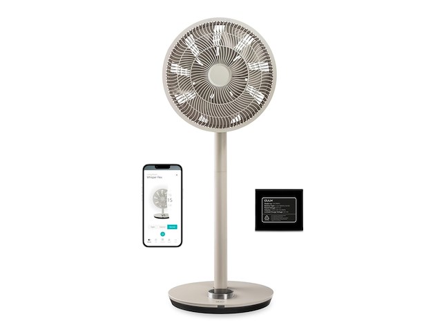 Duux whisper flex smart statiefventilator met dock & accu greige - afbeelding 1 van  6