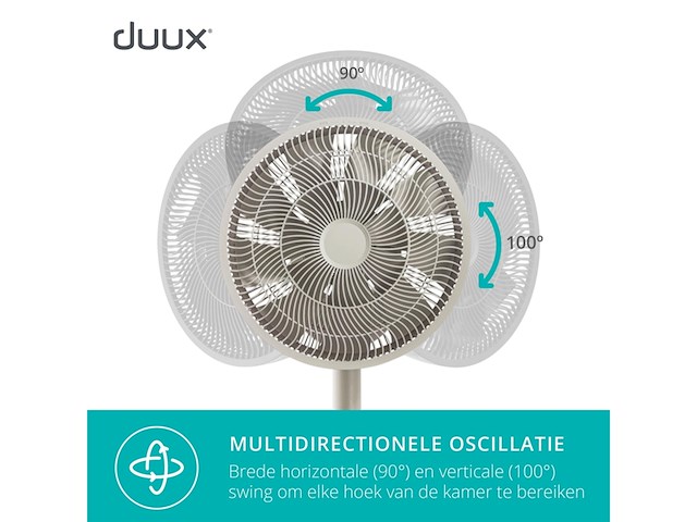 Duux whisper flex smart statiefventilator met dock & accu greige - afbeelding 3 van  6