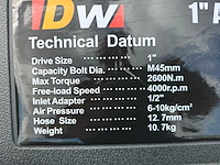 Dw - 2025 - 2600nm - pneumatische slagmoersleutel met 12 dlg doppenset 1" - afbeelding 6 van  12