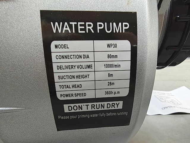 Dw - 30m3 - waterpomp benzine - afbeelding 14 van  14