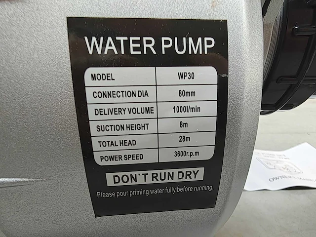 Dw - 30m3 - waterpomp benzine - afbeelding 14 van  14