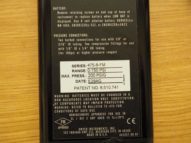 Dwyer - 475-8-fm - digital manometers (13x) - afbeelding 7 van  7