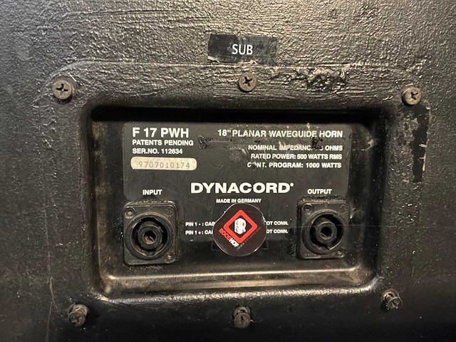 Dynacord f17 pwh subwoofer (6x) - afbeelding 4 van  4