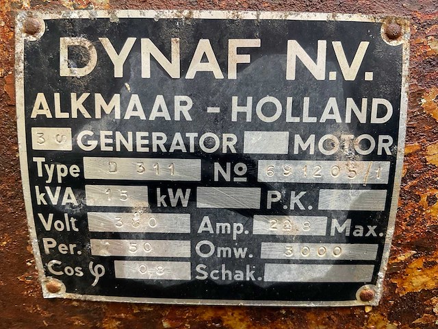 Dynaf d311 15 kw stroomgenerator - afbeelding 2 van  10