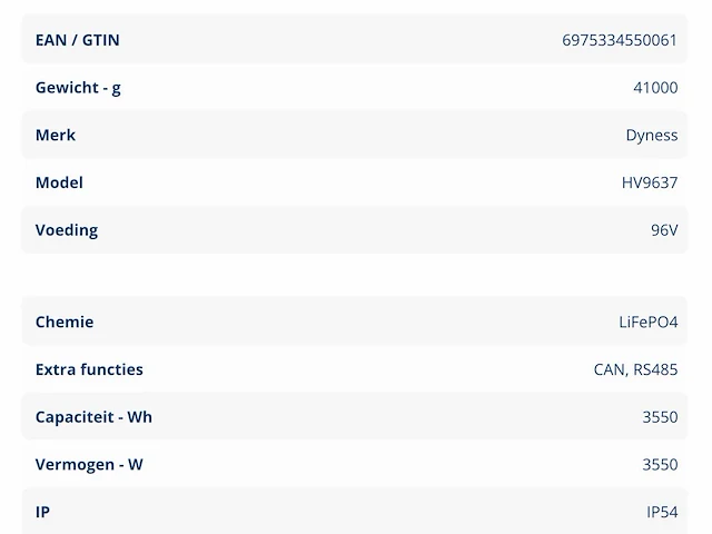 Dyness hv9637-bms thuis-batterij | 3,5kwh (5x) - afbeelding 8 van  11