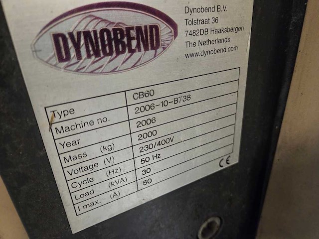 Dynobend - 2006 - cb 60 - doornbuigmachine - afbeelding 22 van  22