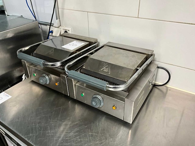E-dpx-11 elektrische contactgrill/paninigrill (2x) - afbeelding 1 van  6