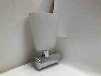 E. müller wandlampen opaline glas chroom (2x) - afbeelding 3 van  7