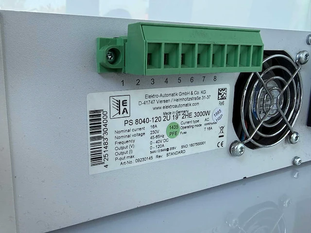 Ea elektro-automatik - ps8040-120 2u 19'' 2he 3000w - power supply ea-ps8040-120 - afbeelding 3 van  6