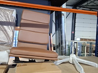 Eames ea219 softpad bureaustoel in cognac leer replica, cognac / chroom - afbeelding 9 van  9