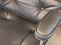 Eames es104 bureaustoel in zwart leer, zwart / chroom - afbeelding 4 van  9