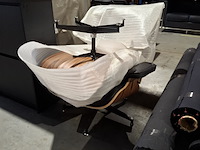 Eames lounge chair met ottoman in palissander en echt zwart leer replica, palissander / zwart - afbeelding 3 van  11